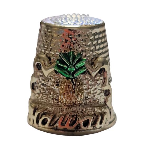 Thimble Hawaii Pineapple Metal Vintage T-7 - Picture 1 of 3